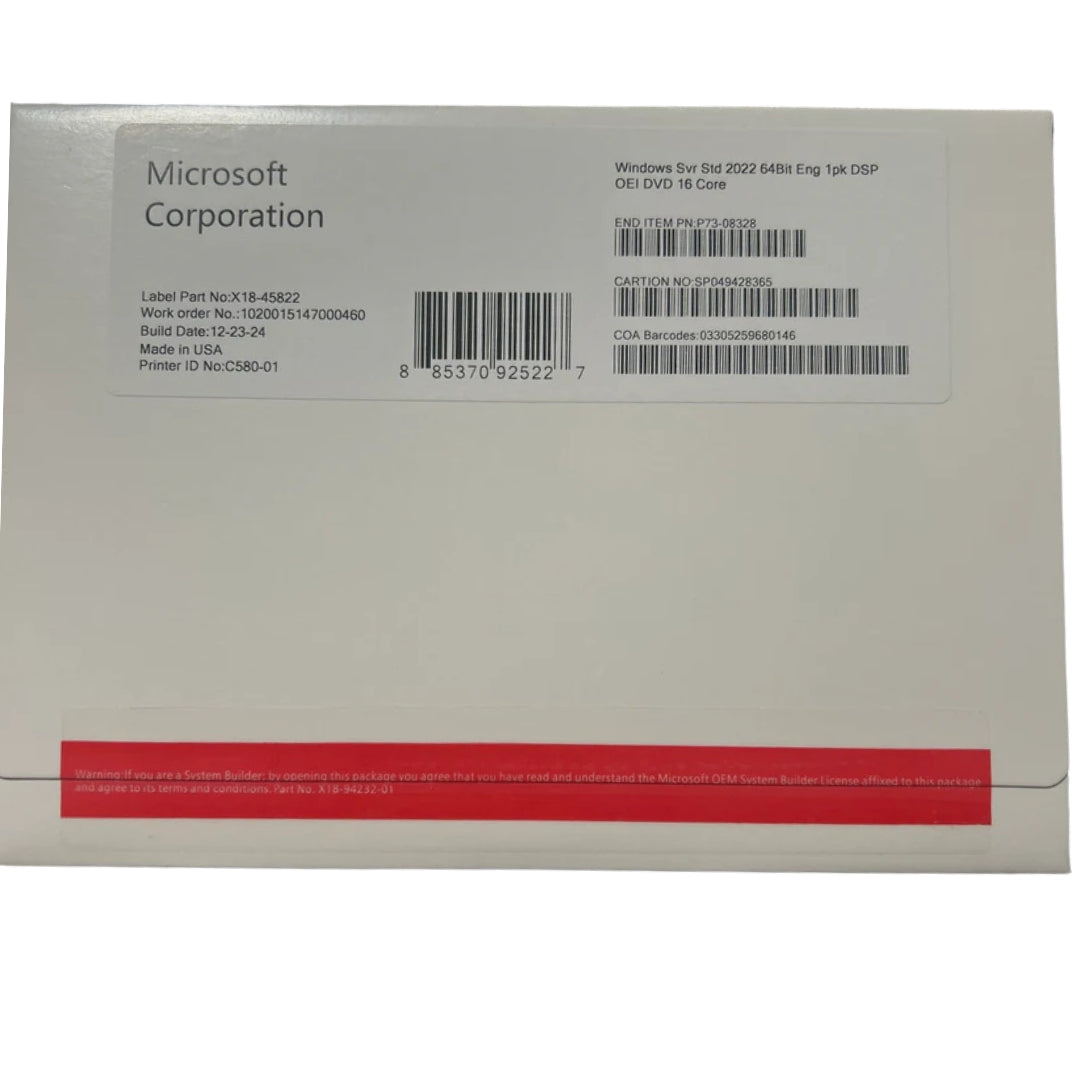 Microsoft Windows Server 2022 Standard 16 Core with key