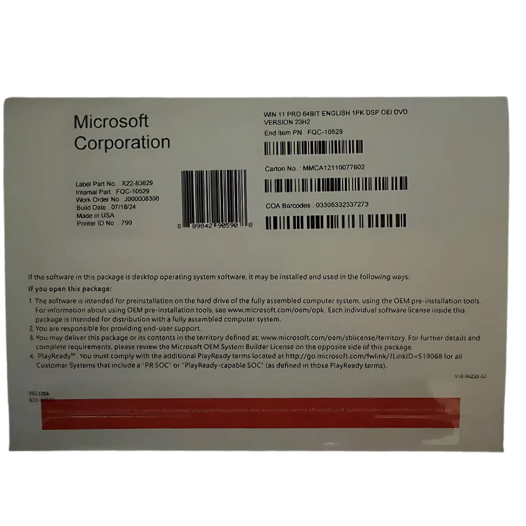 Windows 11 Pro OEM 64 Bit DVD