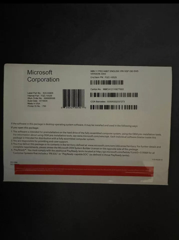 Windows 11 Pro OEM 64 Bit DVD